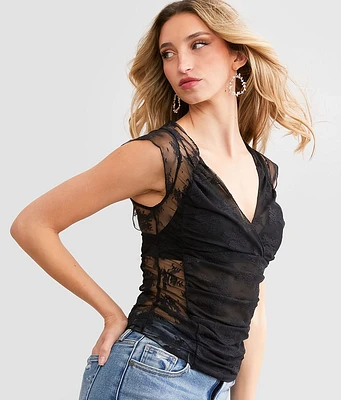 Willow & Root Sheer Floral Lace Top