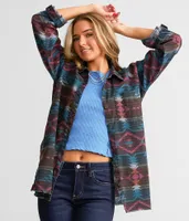 BKE Aztec Print Boyfriend Shirt