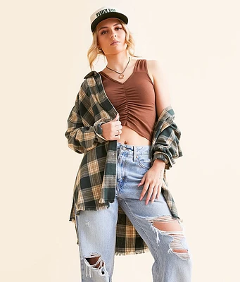 Gilded Intent Plaid Boyfriend Shirt