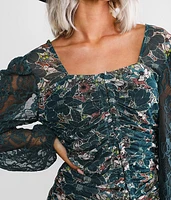 Floral Mesh Top