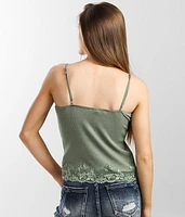 Metallic Lace Trim Tank Top