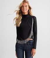 Rhinestone Fringe Top
