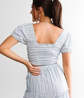 Striped Cinch Tie Top