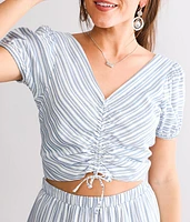 Striped Cinch Tie Top