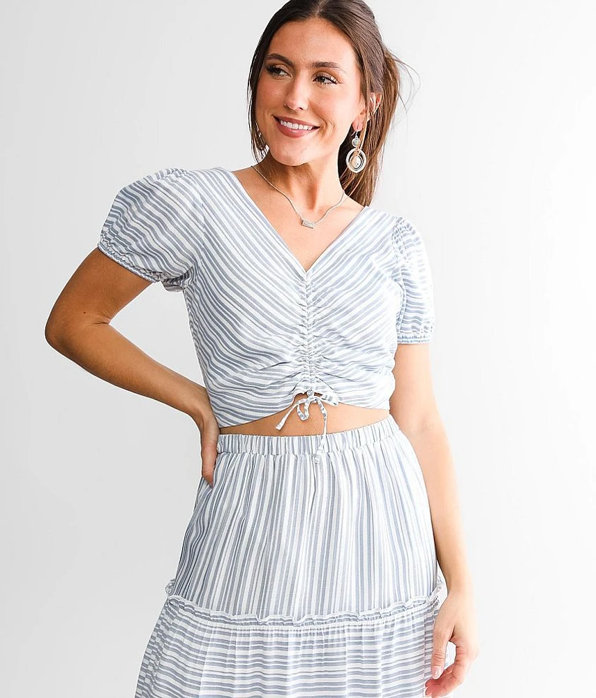 Striped Cinch Tie Top