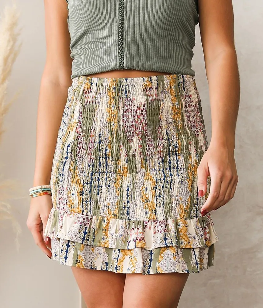 Willow & Root Smocked Mini Skirt