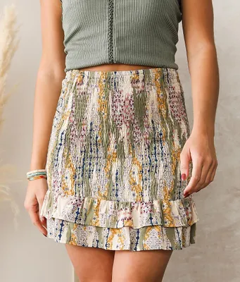 Willow & Root Smocked Mini Skirt