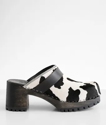 Mia Karlie Leather Heeled Clog Mule