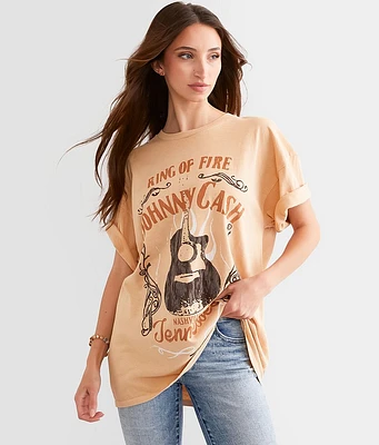 Merch Traffic Johnny Cash Ring Of Fire Band T-Shirt