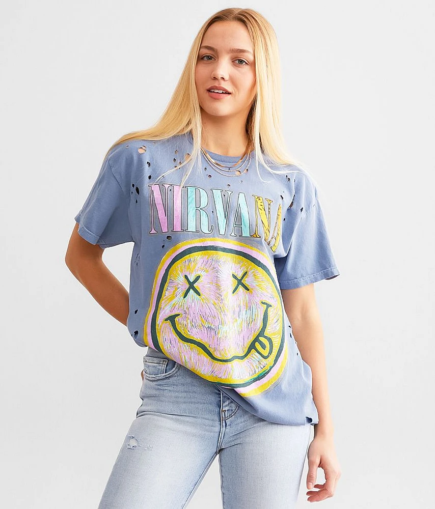 Nirvana Smiley Oversized Band T-Shirt
