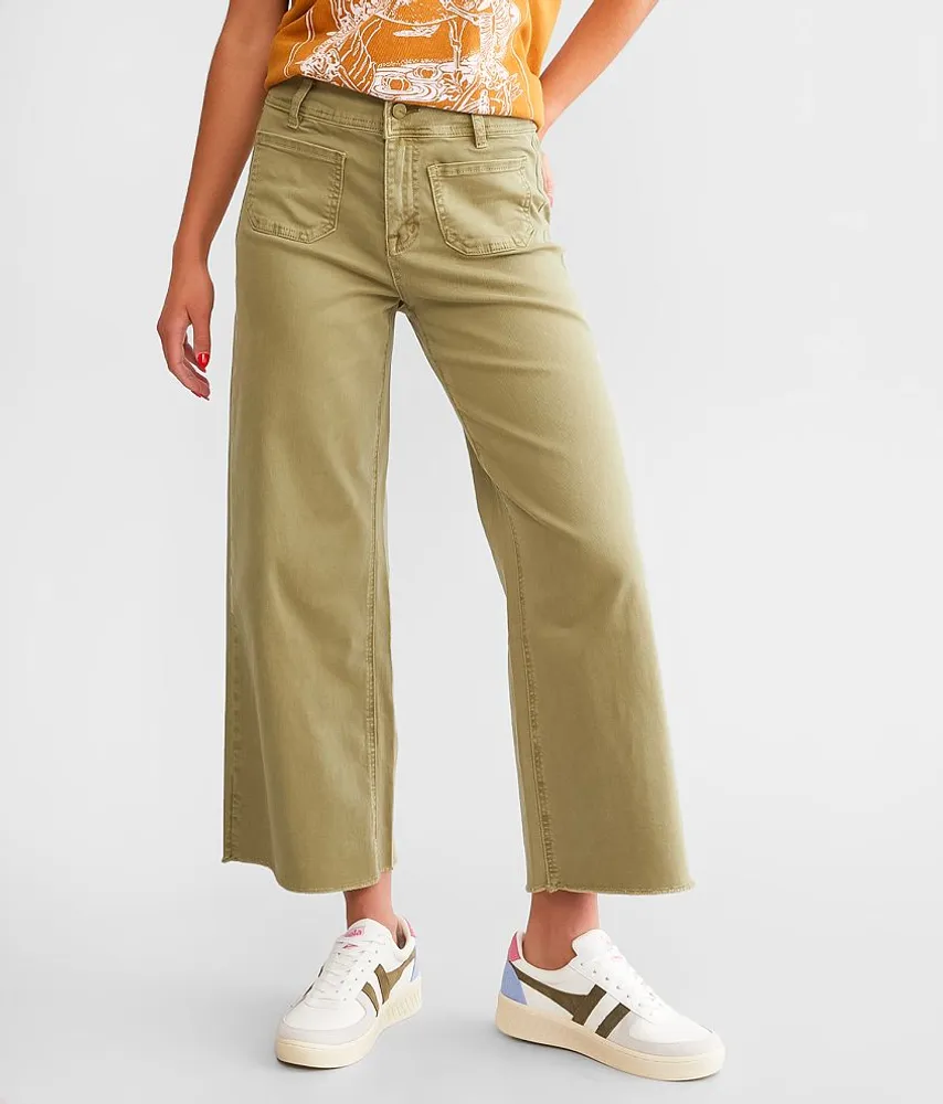 Mica Denim Cropped Wide Leg Stretch Pant