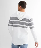 Crossover Stripe Hooded Sweater