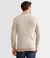 Mixed Yarn Henley Sweater