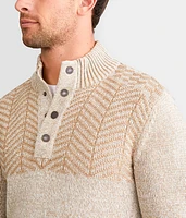 Mixed Yarn Henley Sweater