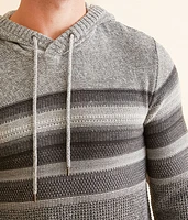 Striped Crossover Hooded Sweater
