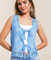 Crochet Front Tie Tank Top