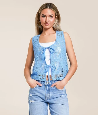 Crochet Front Tie Tank Top