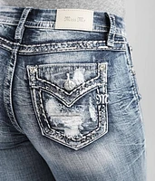 Curvy Mid-Rise Cuffed Stretch Capri Jean