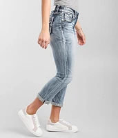 Curvy Mid-Rise Cuffed Stretch Capri Jean