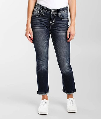 Mid-Rise Cuffed Stretch Capri Jean