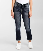 Mid-Rise Cuffed Stretch Capri Jean