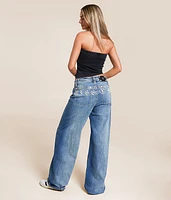 High Rise Baggy Wide Leg Stretch Jean
