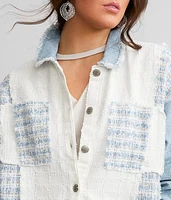 Pieced Tweed Denim Jacket