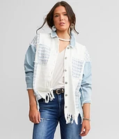 Pieced Tweed Denim Jacket