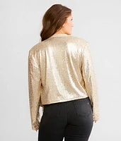 Sequin Cropped Jacket