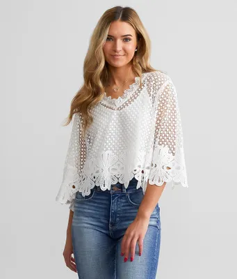 Miss Me Crochet Lace Cropped Top