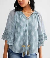 Swiss Dot Chiffon Top