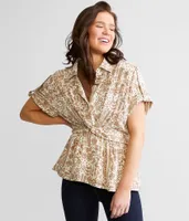 Miss Me Twisted Peplum Blouse