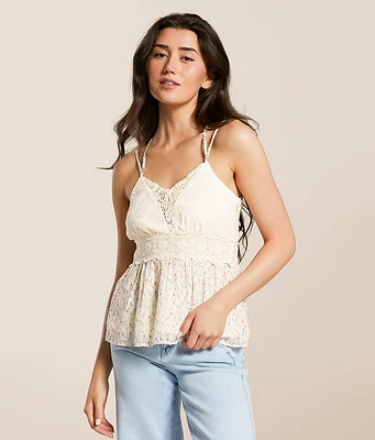 Floral Eyelet Tank Top