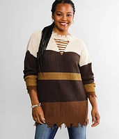 Destructed Shaker Knit Sweater