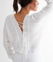 Back Lace-Up Sweater