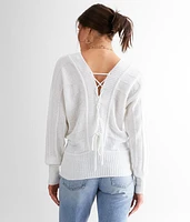 Back Lace-Up Sweater