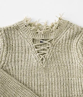 Girls - Strappy Destructed Sweater