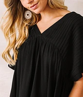Pintucked Babydoll Top