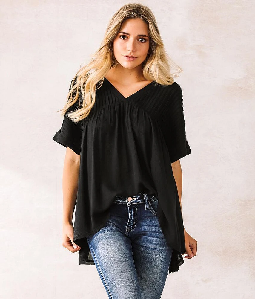 Pintucked Babydoll Top