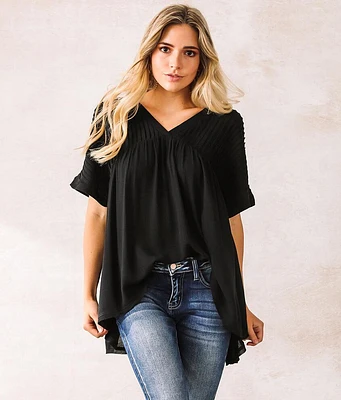 Pintucked Babydoll Top