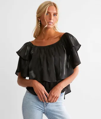 Willow & Root Ruffled Off The Shoulder Top