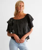 Willow & Root Ruffled Off The Shoulder Top