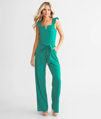 Willow & Root Ruffled V-Wire Jumpsuit