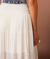 Eyelet Maxi Skirt