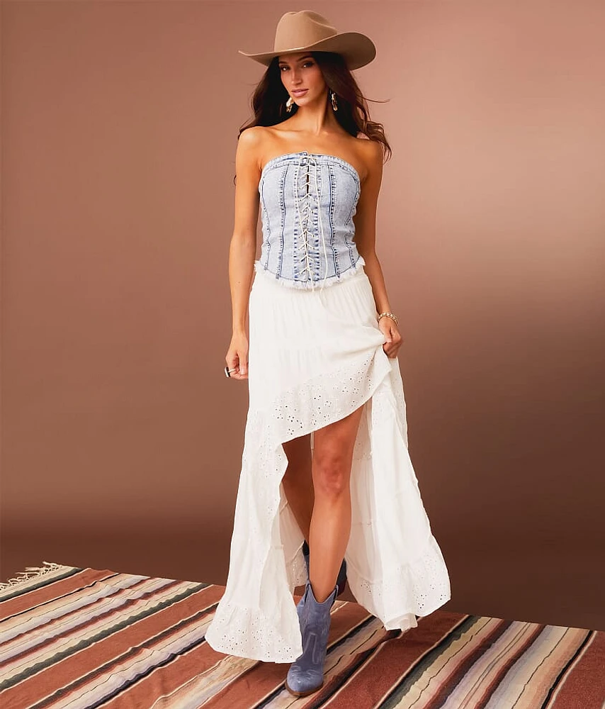Eyelet Maxi Skirt