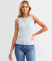 BKE core The High Neck Ribbed Contour Tank Top