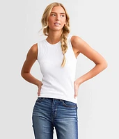 BKE core The High Neck Ribbed Contour Tank Top