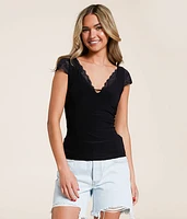 Lace Trim Tank Top