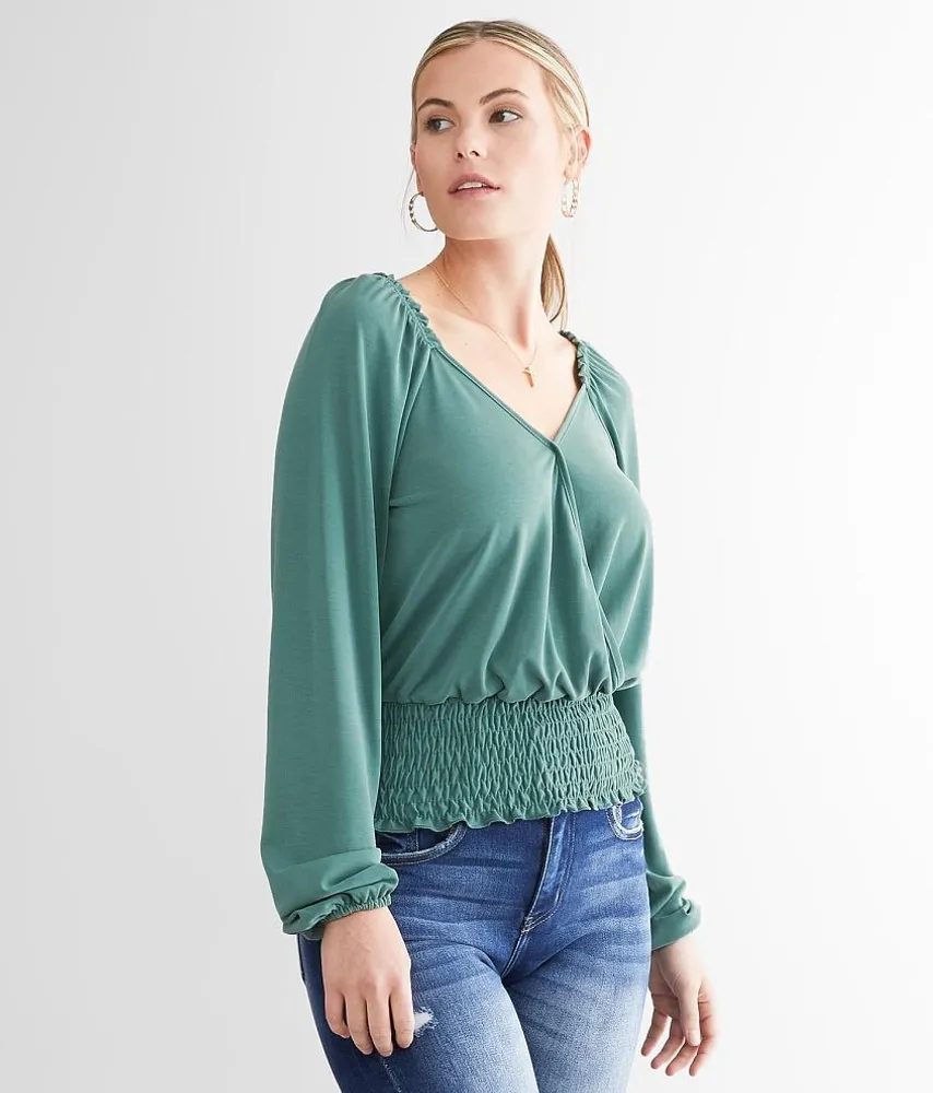 Daytrip Smocked Surplice Top