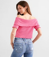 Split Front Off The Shoulder Top